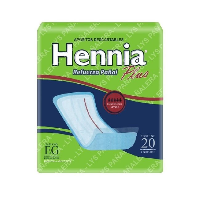 Apósitos y refuerzo de pañal HENNIA — Refuerza Pañal Plus X 20