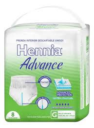 Ropa interior descartable Hennia G x 8 Advance