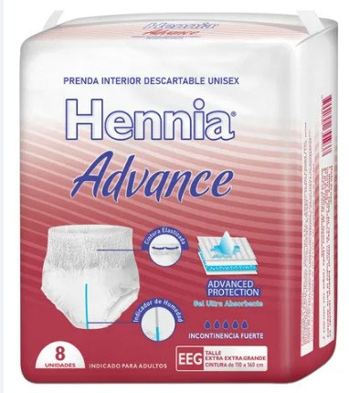 Ropa interior descartable Hennia Xxg X 8 Advance