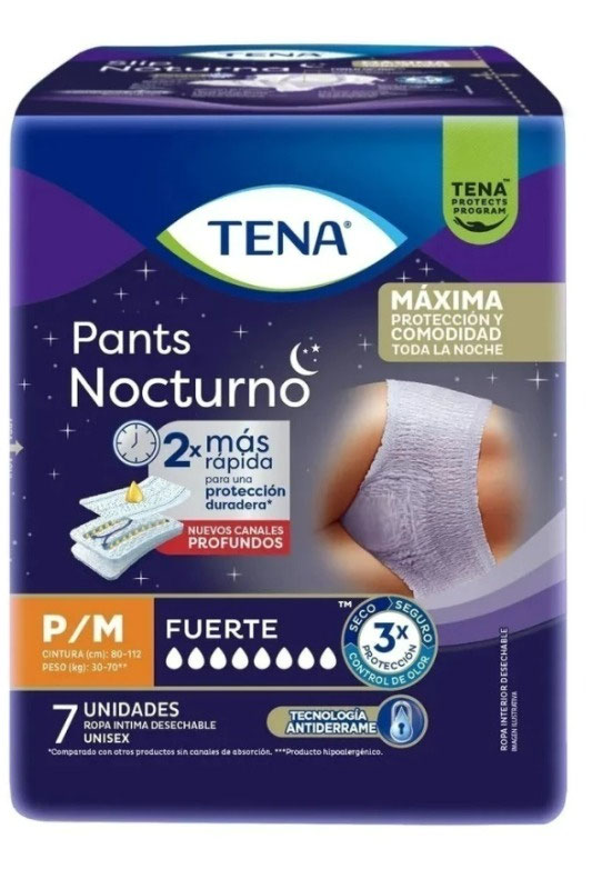 Ropa interior descartable Tena Pant Night Pm 8 X 7