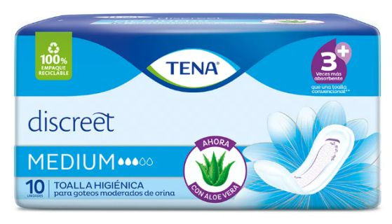 Toallas para incontinencia Tena Medium X 10